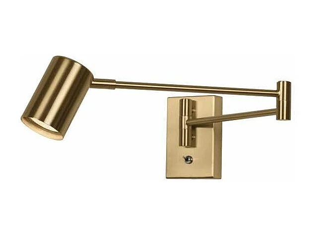 Aplique de pared led modelo Romeo acabado latón, 8cm(ancho) 63cm (fondo) 12cm(alto).