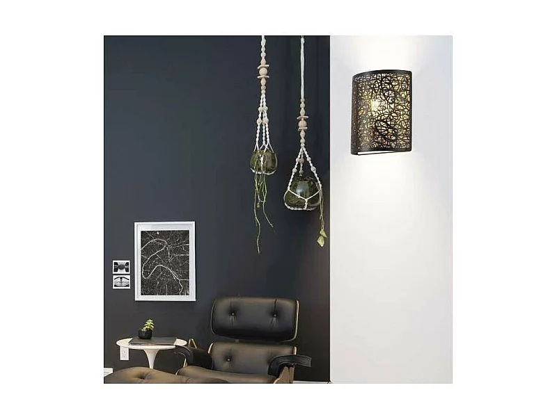 Aplique de pared modelo Gael acabado negro-oro 23cm(alto)23 cm(ancho)9 cm(largo)