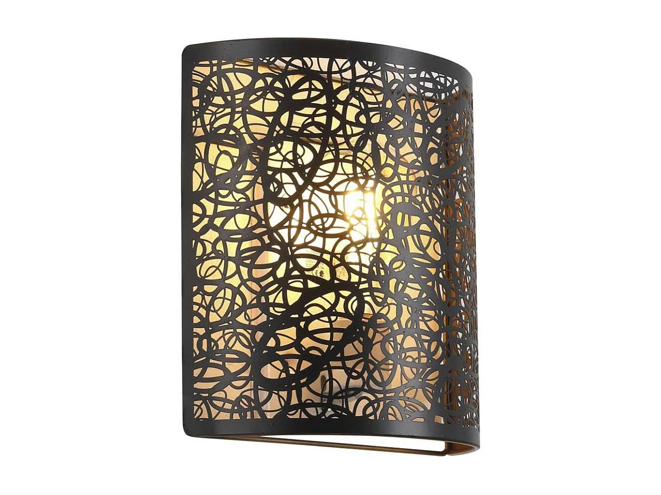 Aplique de pared modelo Gael acabado negro-oro 23cm(alto)23 cm(ancho)9 cm(largo)