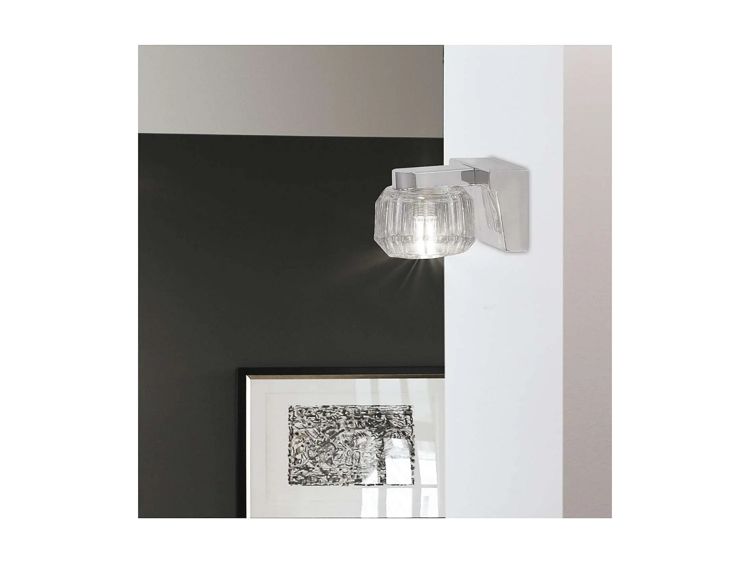 Aplique de pared modelo Portia acabado cromo 7 cm(alto) 10 cm(ancho) 12 cm(fondo