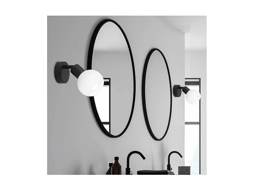 Aplique a pared Vera negro mate, 8 cm(alto)8 cm(ancho)16 cm(largo)