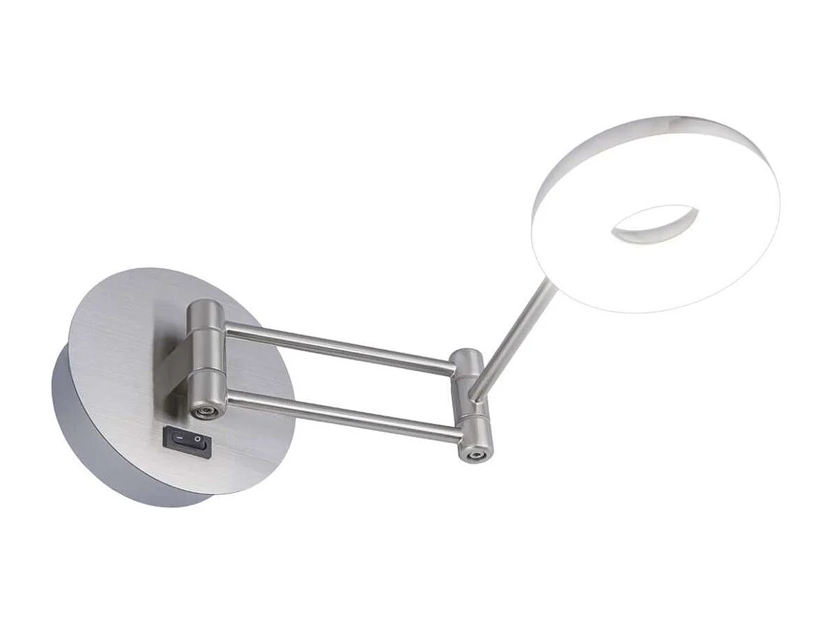 Aplique de pared modelo Damian acabado niquel satinado 10cm(alto) 11cm(ancho) 40cm(fondo)