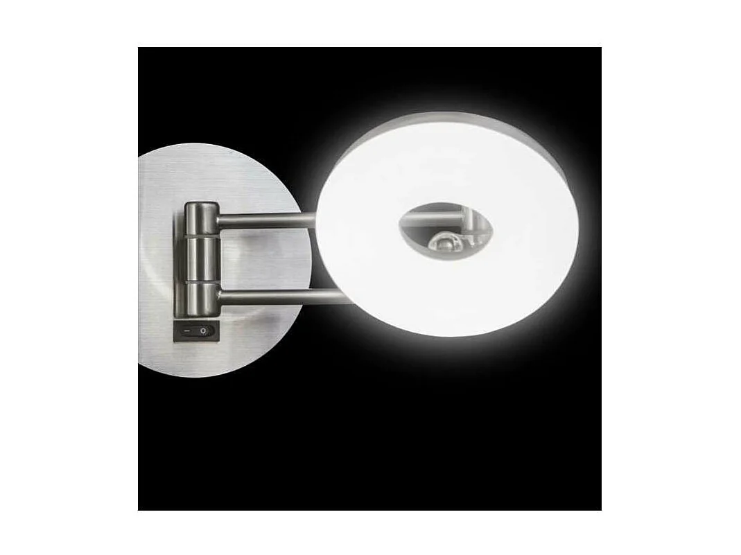 Aplique de pared modelo Damian acabado niquel satinado 10cm(alto) 11cm(ancho) 40cm(fondo)