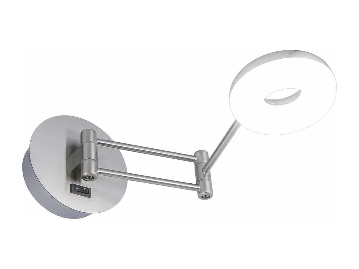 Aplique de pared modelo Damian acabado niquel satinado 10cm(alto) 11cm(ancho) 40cm(fondo)