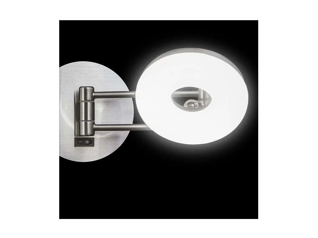 Aplique de pared modelo Damian acabado niquel satinado 10cm(alto) 11cm(ancho) 40cm(fondo)
