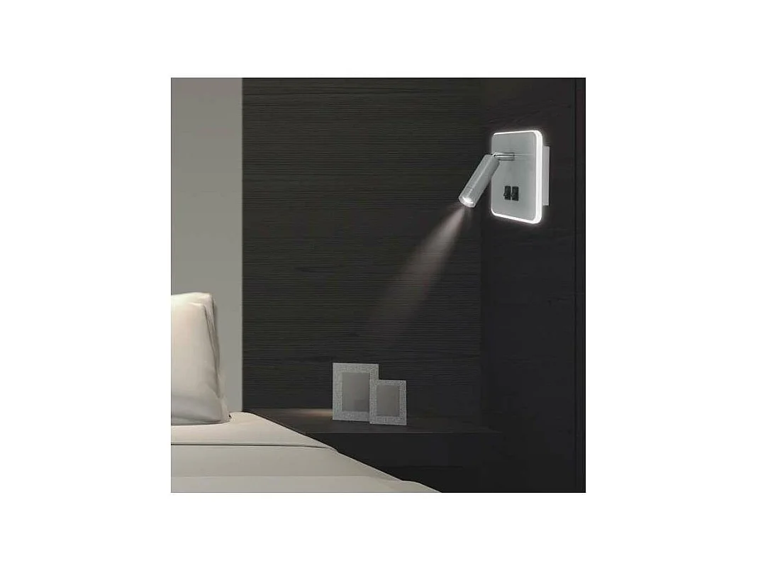 Aplique a pared modelo Moragues acabado plata 14 cm(alto) 14 cm(ancho) 14 cm (fondo)