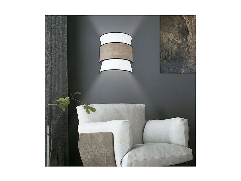 Aplique a pared modelo Nina acabado blanco/tostado 35 cm(alto) 30 cm(ancho)17 cm(fondo)