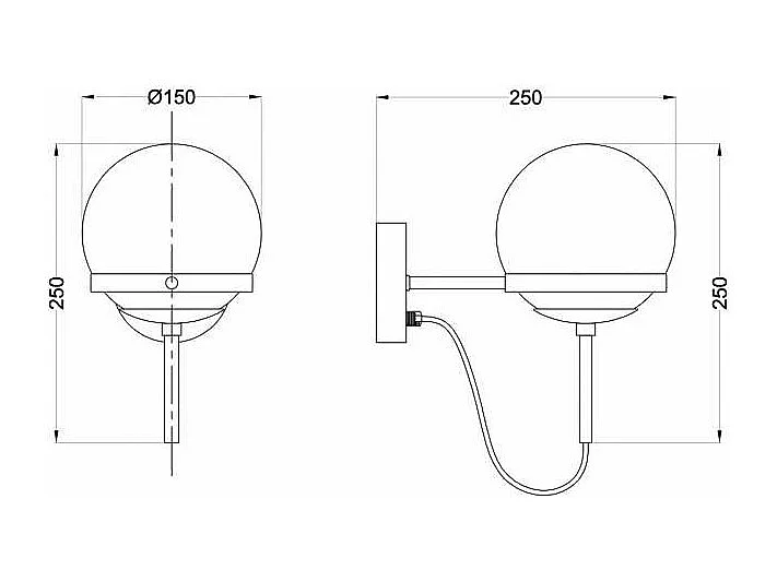 Aplique a pared modelo Waco acabado latón/blanco, 25cm(alto) 15cm(ancho) 25cm (fondo)