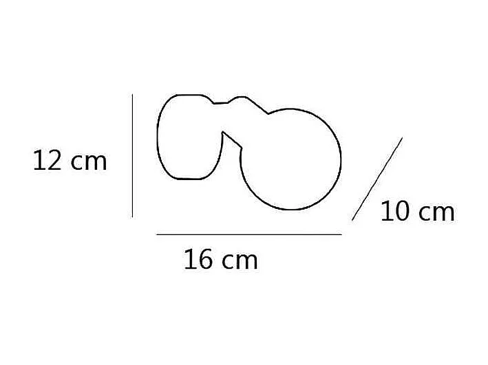 Aplique a pared Menta acabado en cromo 12 cm(alto)10 cm(ancho)16 cm(largo)
