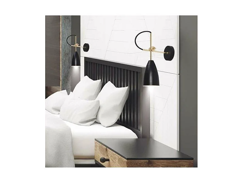 Aplique de pared modelo Manus acabado negro 37 cm(alto)10 cm(ancho)33 cm(largo)