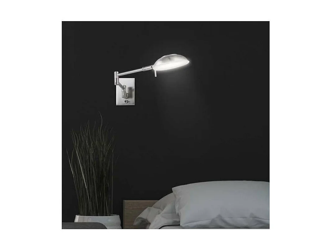 Aplique de lectura modelo Max acabado níquel satinado 10 cm(alto) 11 cm(ancho) 42 cm(fond