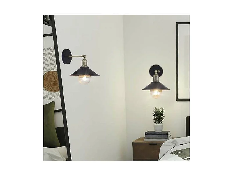 Aplique de pared modelo Gary acabado negro 23cm(ancho) 30cm(alto)23cm(fondo).