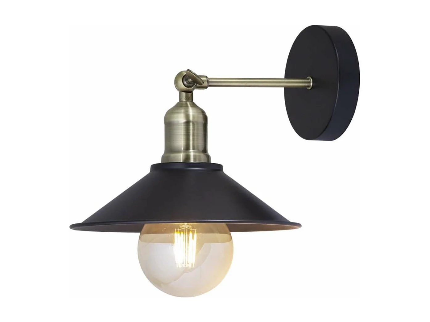 Aplique de pared modelo Gary acabado negro 23cm(ancho) 30cm(alto)23cm(fondo).