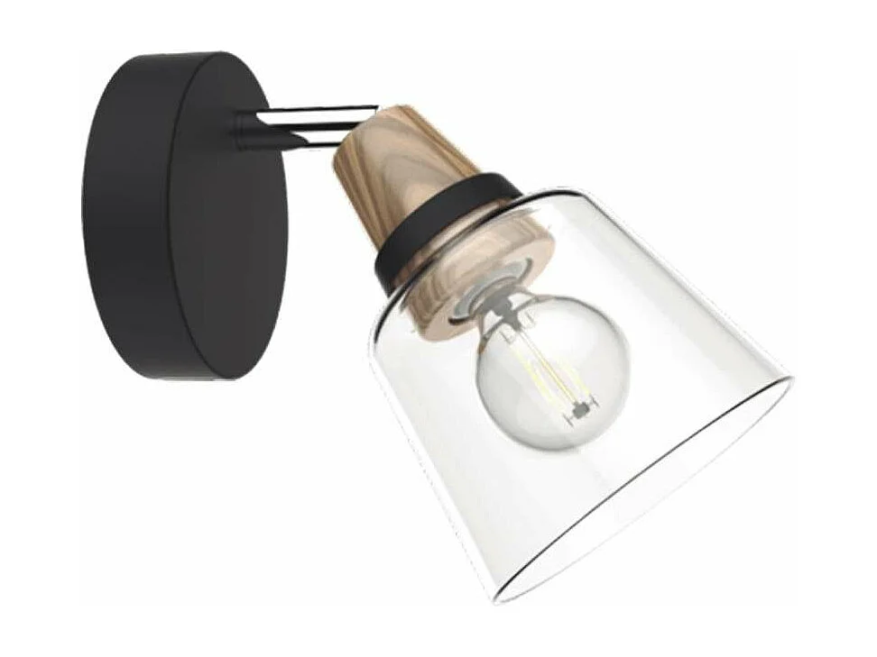 Aplique de pared modelo Indigo acabado negro 18cm(ancho) 23cm(alto)21cm(fondo).