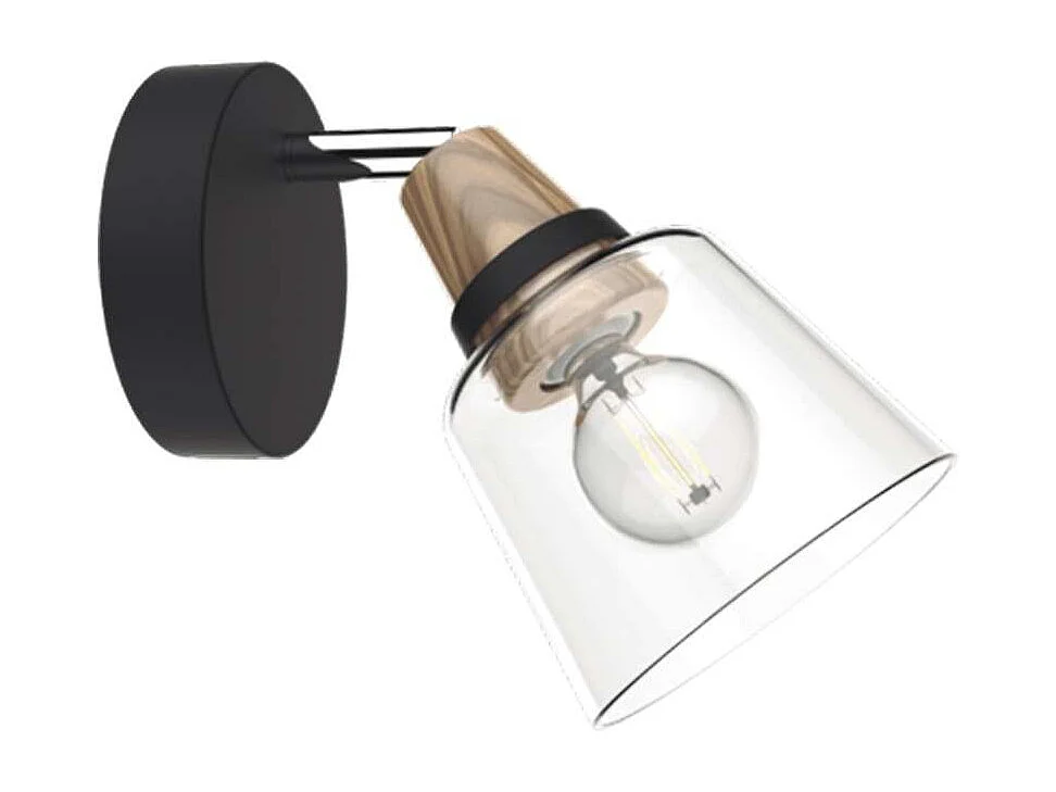 Aplique de pared modelo Indigo acabado negro 18cm(ancho) 23cm(alto)21cm(fondo).