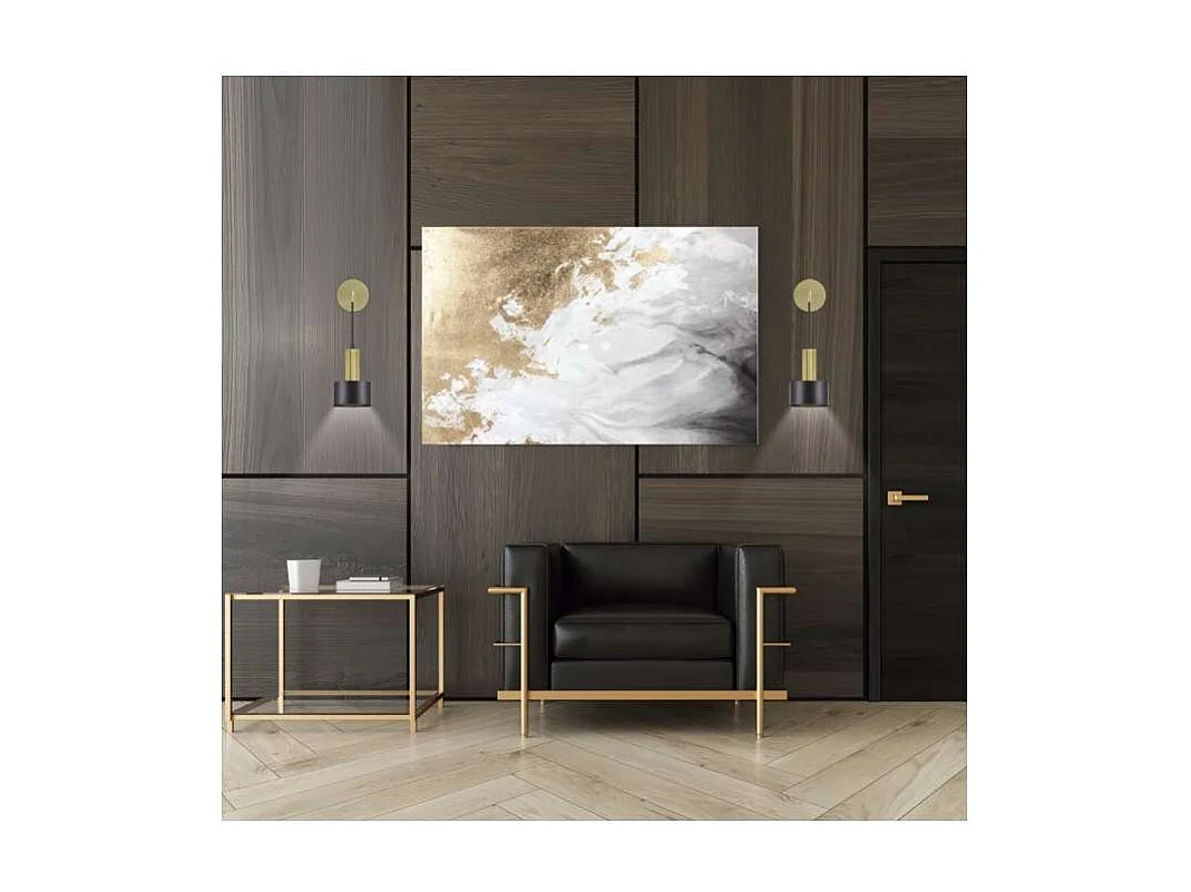 Aplique a pared modelo Mojave acabado latón/negro, 42cm(alto) 12cm(ancho) 23cm (fondo)