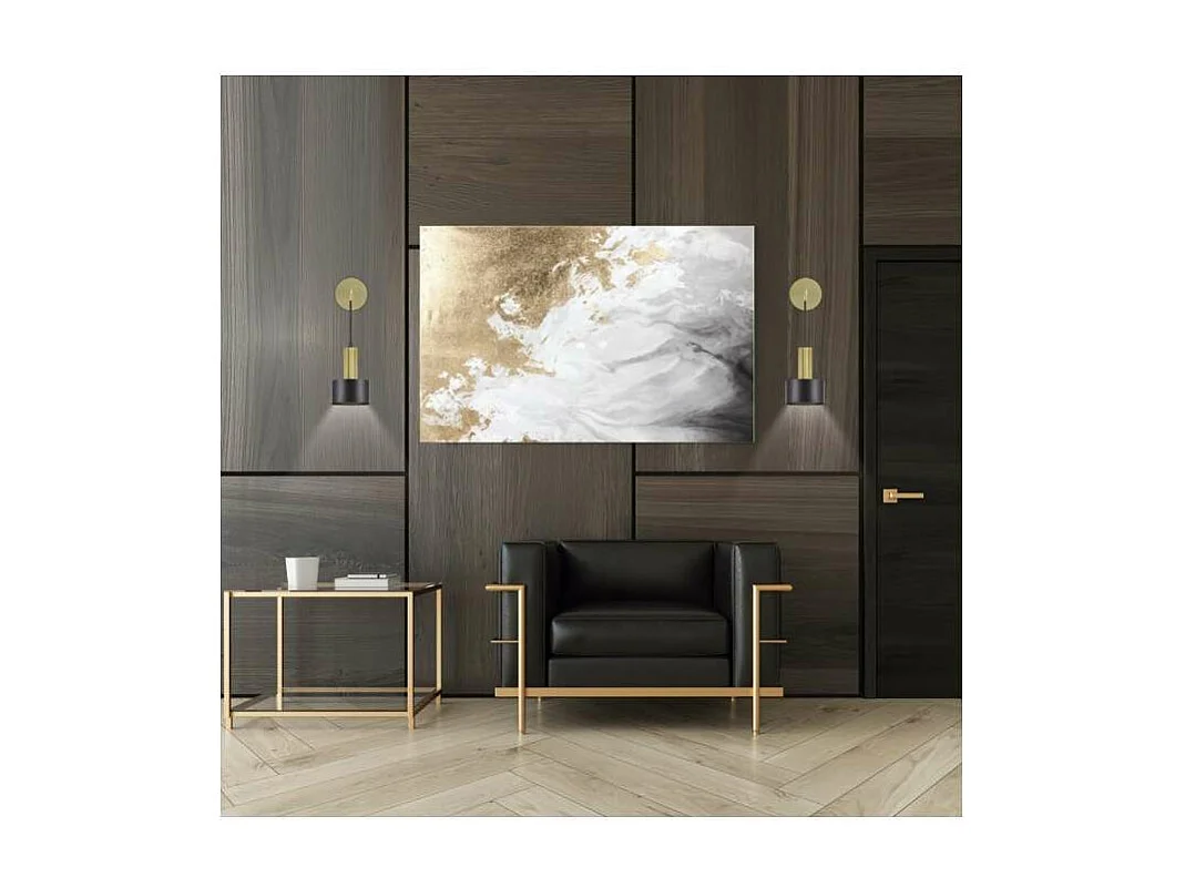 Aplique a pared modelo Mojave acabado latón/negro, 42cm(alto) 12cm(ancho) 23cm (fondo)