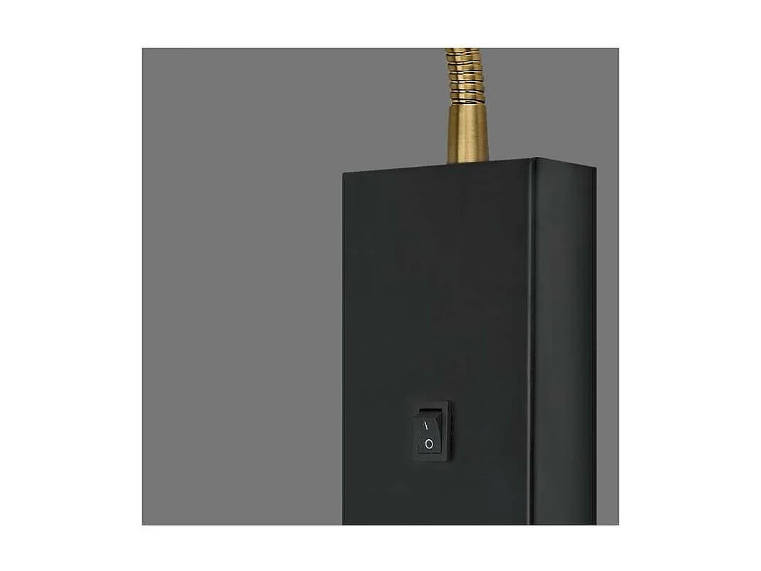 Aplique a pared modelo Tayron acabado negro/cuero, 26cm(alto) 14cm(ancho) 6cm(fondo)