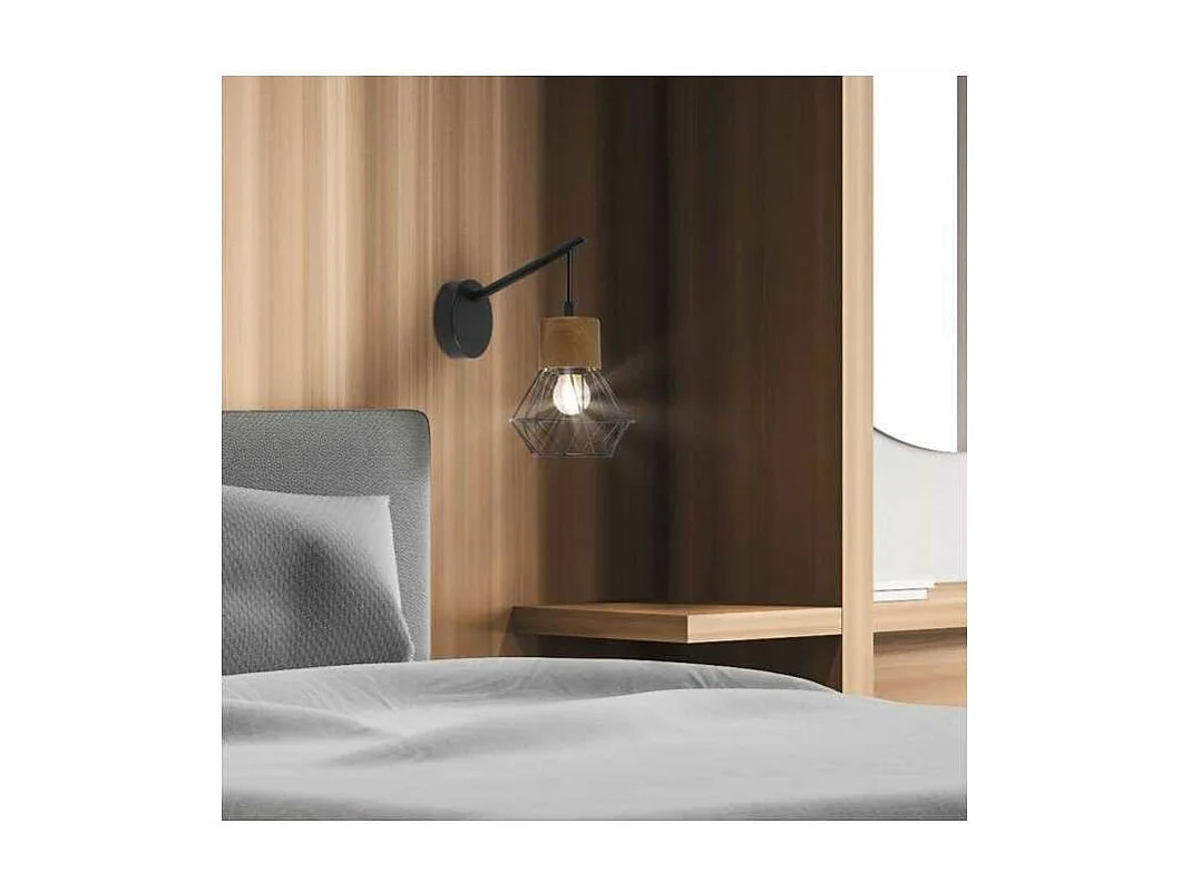 Aplique a pared modelo Antibes acabado negro 26 cm(alto)15 cm(ancho)26 cm(largo)