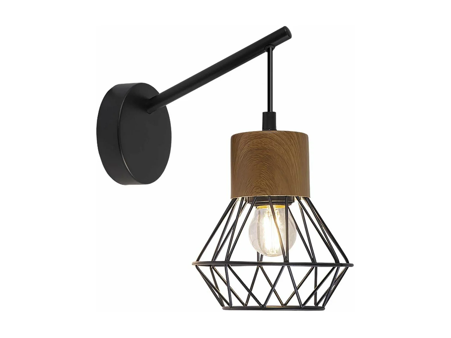 Aplique a pared modelo Antibes acabado negro 26 cm(alto)15 cm(ancho)26 cm(largo)