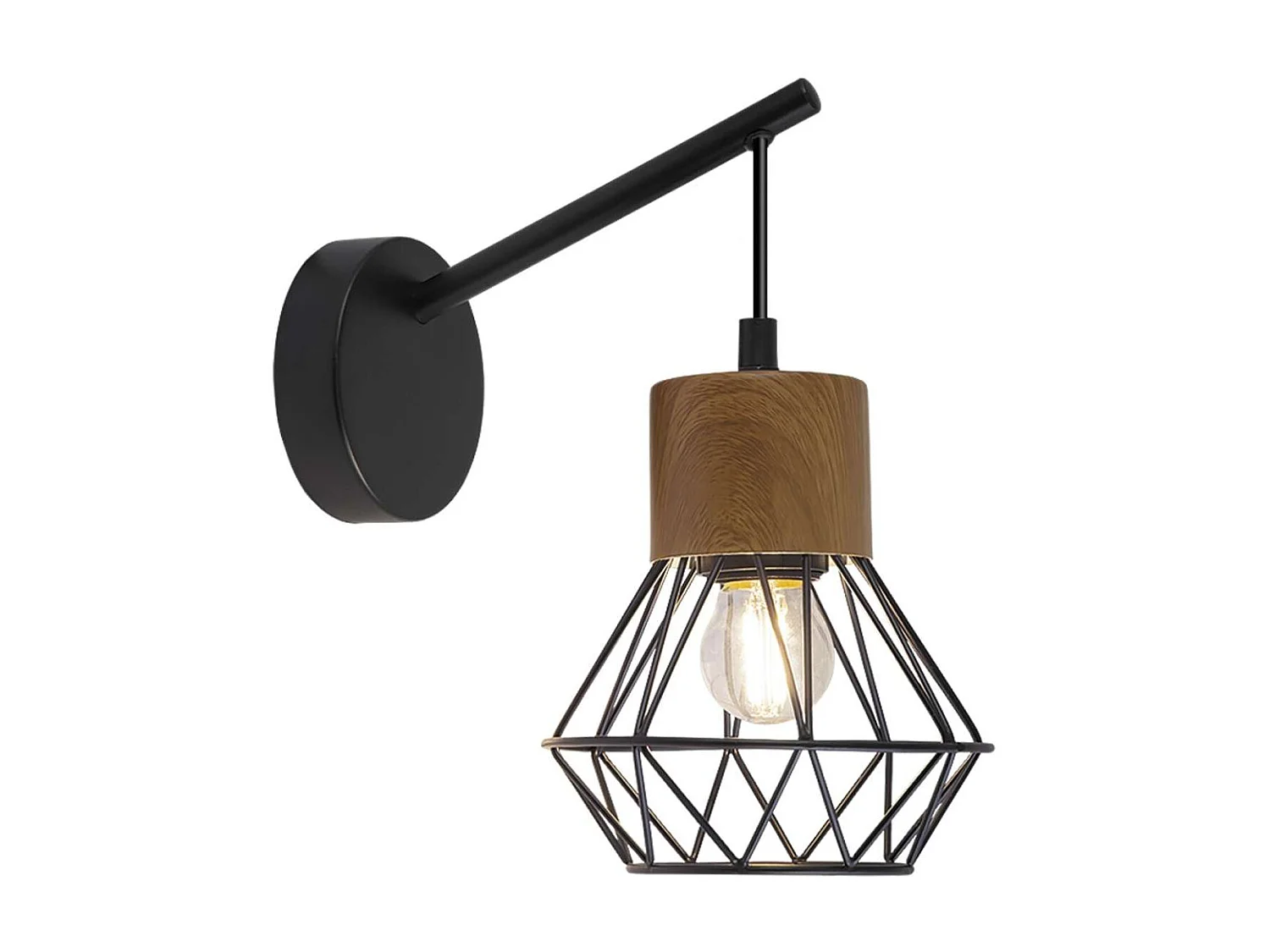 Aplique a pared modelo Antibes acabado negro 26 cm(alto)15 cm(ancho)26 cm(largo)