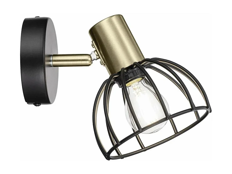 Aplique 1 luz modelo Bermeo acabado negro 19cm(alto) 16cm(ancho) 16cm(fondo