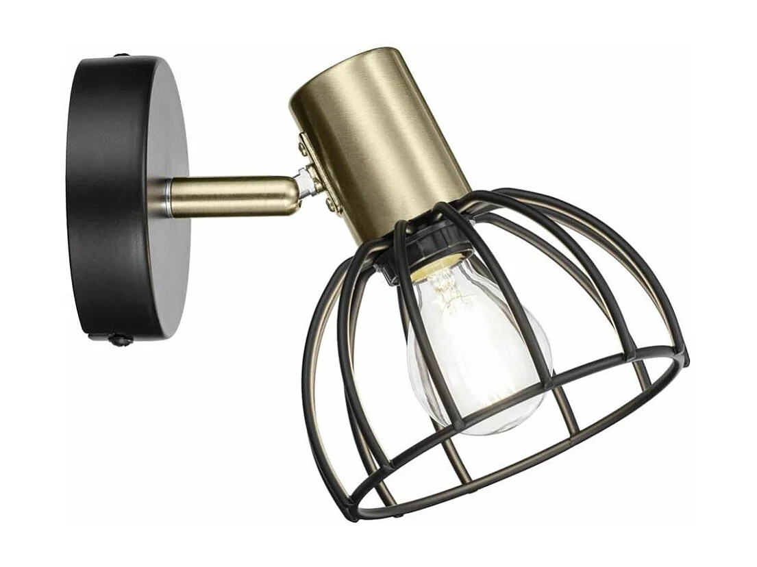 Aplique 1 luz modelo Bermeo acabado negro 19cm(alto) 16cm(ancho) 16cm(fondo