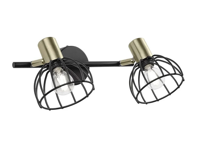 Aplique 2 luces modelo Bermeo acabado negro 16 cm(alto) 42cm(ancho) 21 cm(fondo