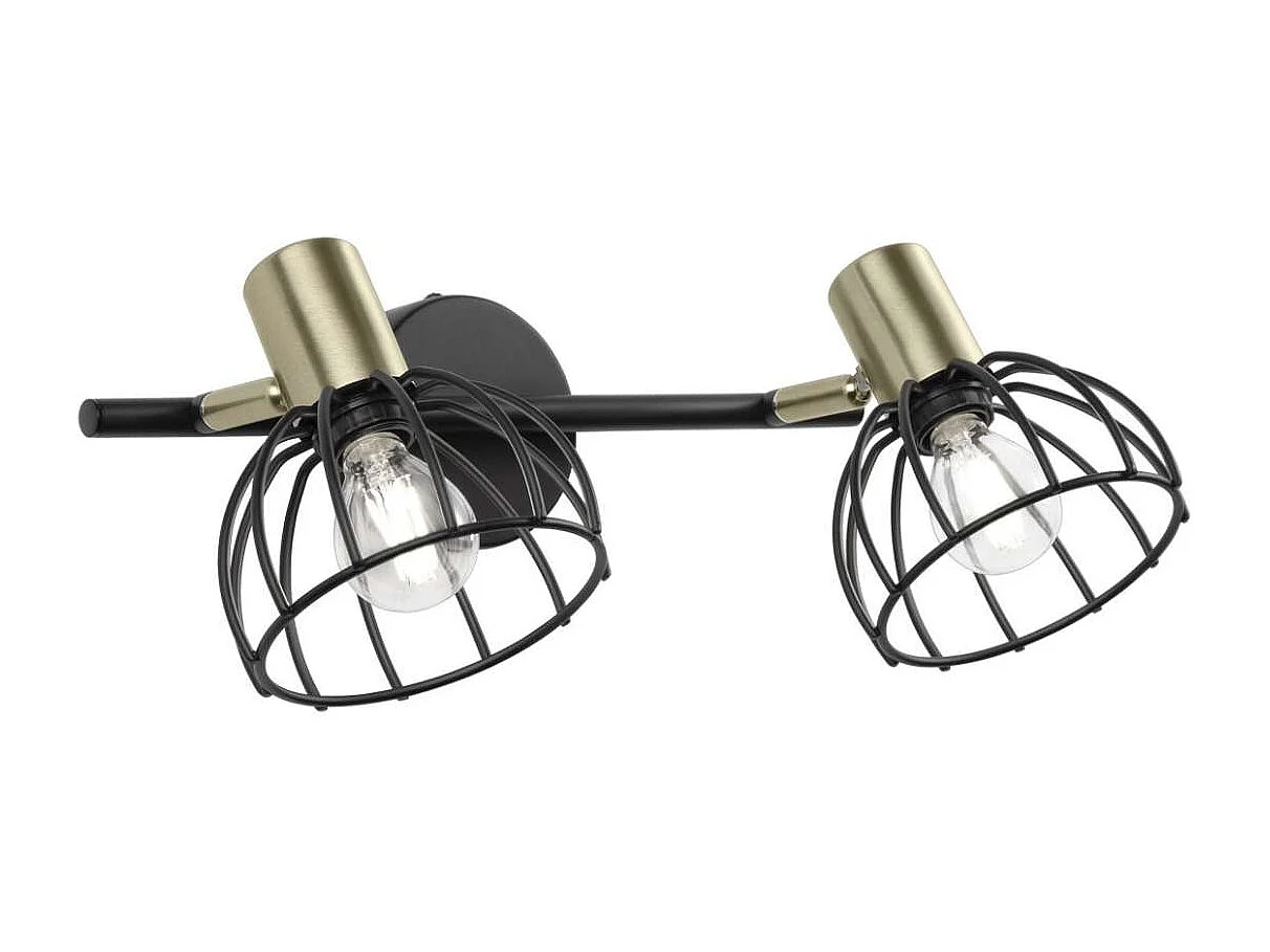 Aplique 2 luces modelo Bermeo acabado negro 16 cm(alto) 42cm(ancho) 21 cm(fondo