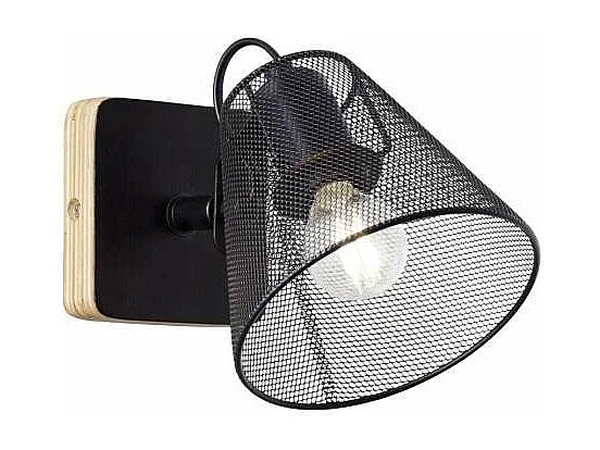 Aplique a pared Utrech negro mate, 23cm(alto) 15cm(ancho) 17cm(largo)