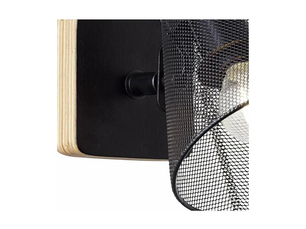 Aplique a pared Utrech negro mate, 23cm(alto) 15cm(ancho) 17cm(largo)