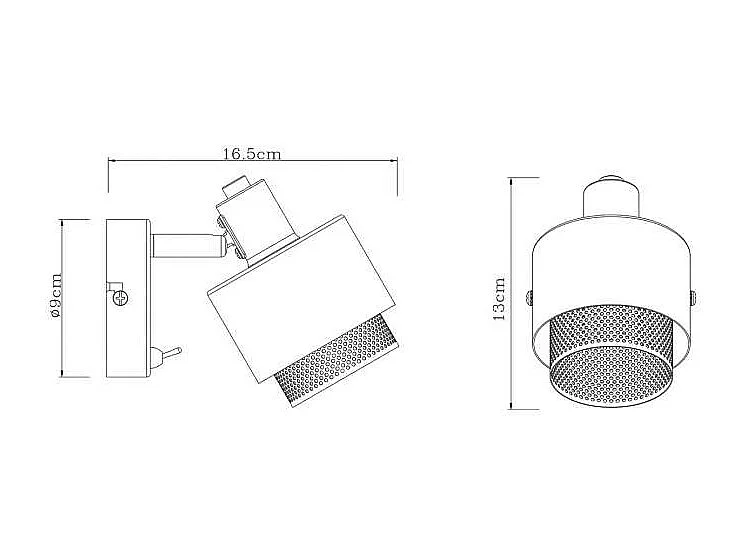 Aplique a pared modelo Vasil acabado negro, 13cm(alto) 109cm(ancho) 17cm(fondo)