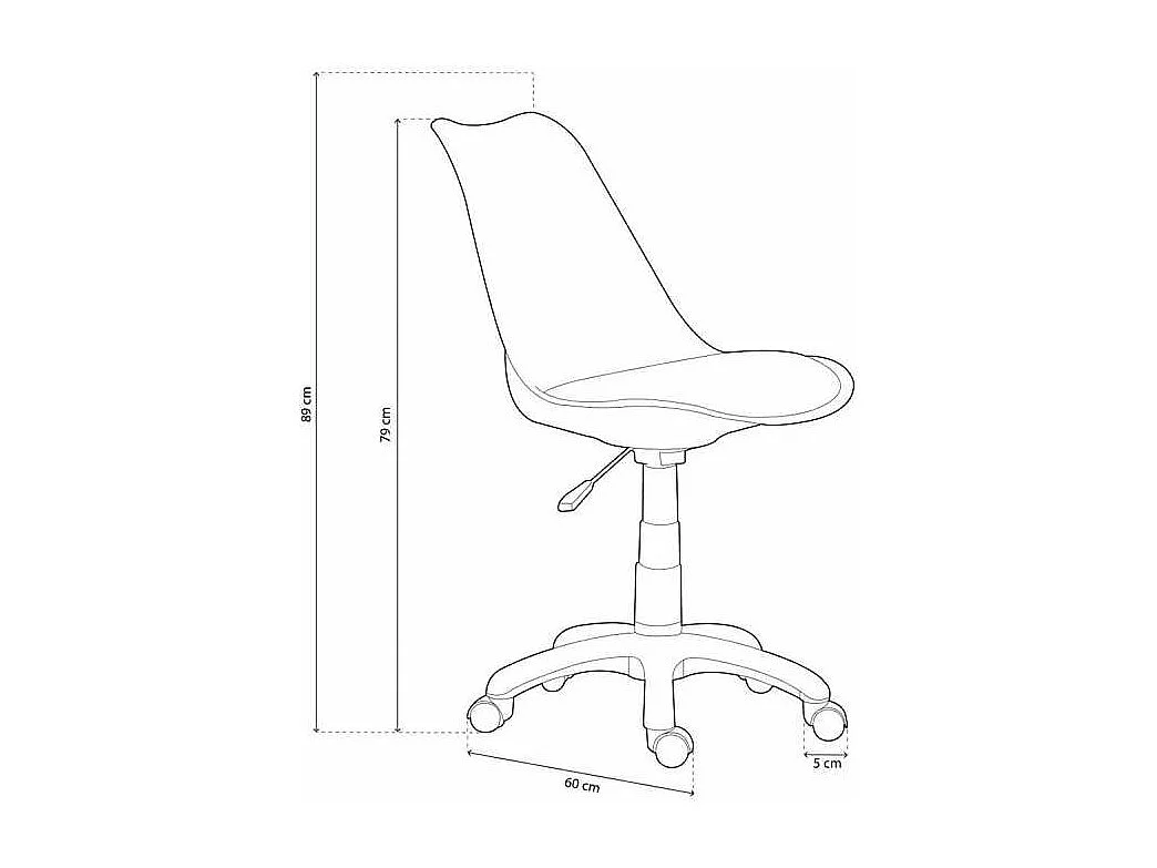 Sillón giratorio Lina tapizado en simil piel blanco, 79-89cm(alto) 60cm(ancho) 60cm(fondo