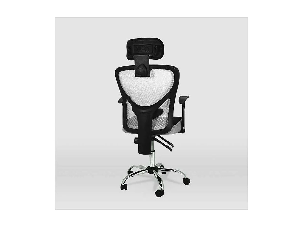 Silla de escritorio Carla en gris y negro. Alto: 107-117, Ancho: 64, Fondo: 67