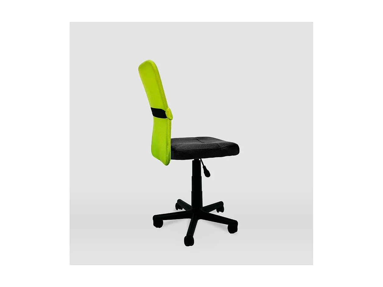 Silla de oficina Alba acabado negro/verde. Alto: 83.5-95.5cm Ancho: 55cm Fondo: 55cm.