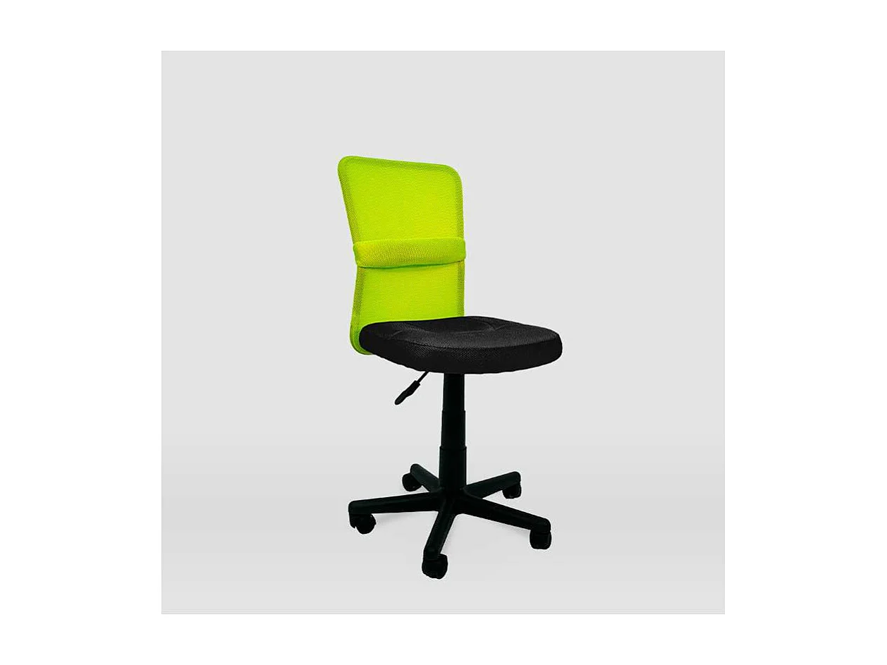 Silla de oficina Alba acabado negro/verde. Alto: 83.5-95.5cm Ancho: 55cm Fondo: 55cm.