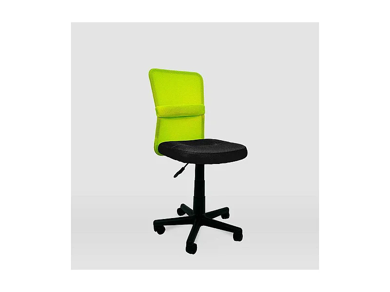 Silla de oficina Alba acabado negro/verde. Alto: 83.5-95.5cm Ancho: 55cm Fondo: 55cm.