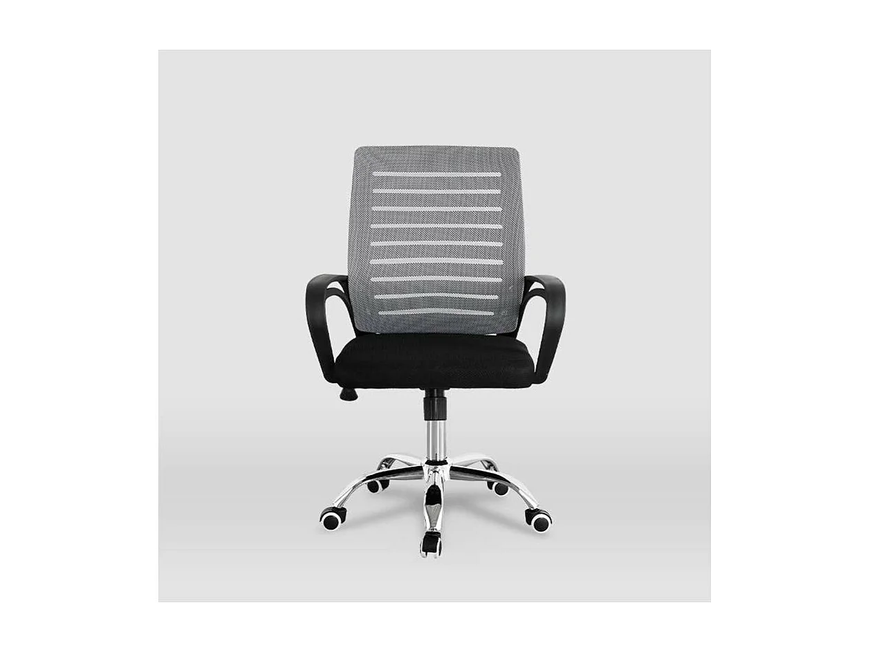 Silla despacho giratoria Emma tapizada en tejido transpirable gris, 92/102cm(alto) 61cm(an