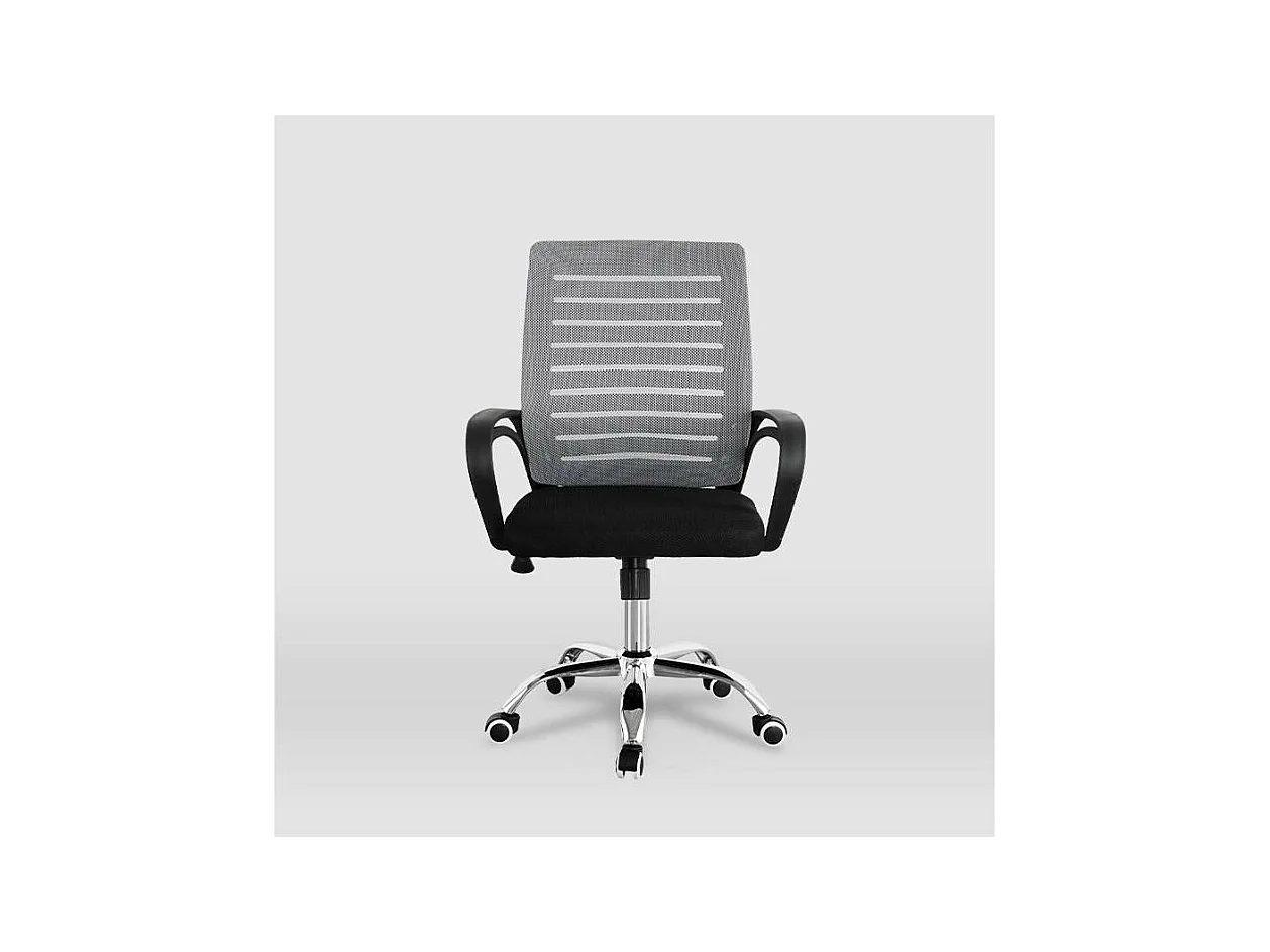Silla despacho giratoria Emma tapizada en tejido transpirable gris, 92/102cm(alto) 61cm(an