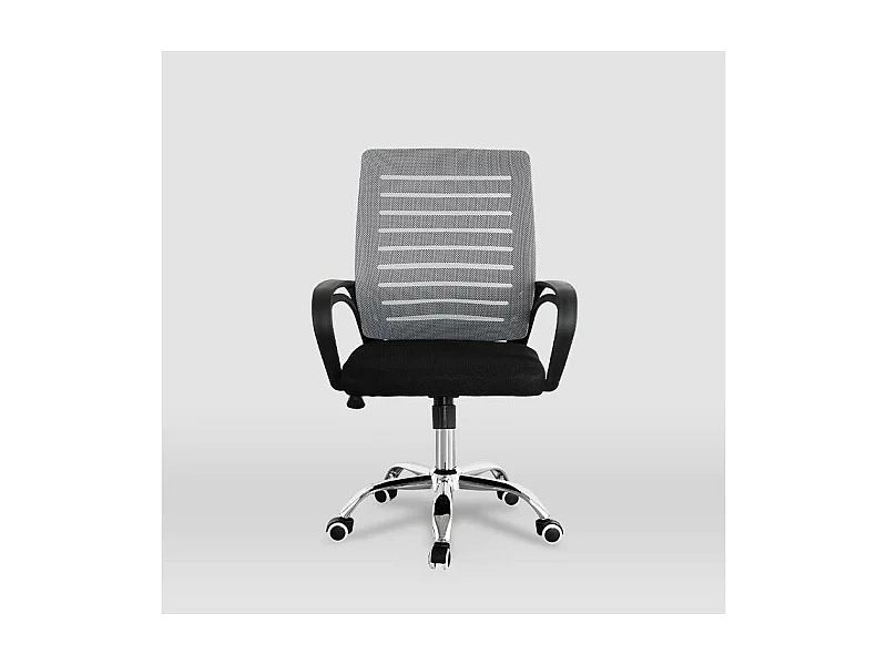 Silla despacho giratoria Emma tapizada en tejido transpirable gris, 92/102cm(alto) 61cm(an