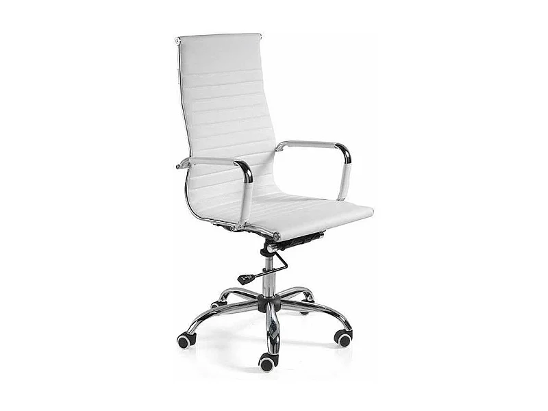Silla despacho giratoria elevable acabado blanco, 60 cm(ancho) 108-115 cm(altura) 66 cm(fo