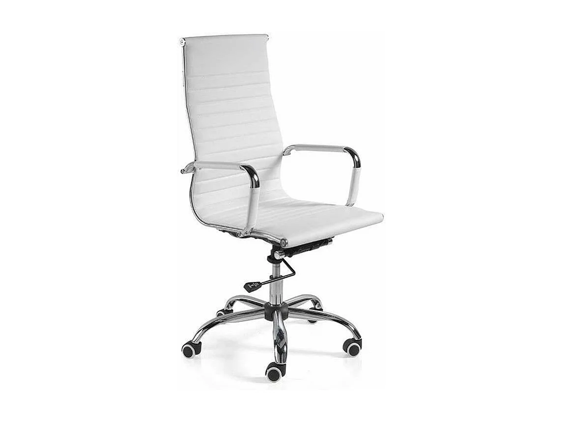 Silla despacho giratoria elevable acabado blanco, 60 cm(ancho) 108-115 cm(altura) 66 cm(fo