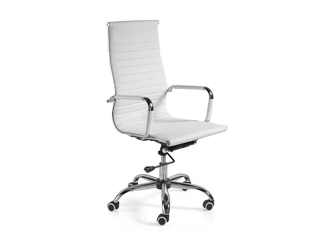 Silla despacho giratoria elevable acabado blanco, 60 cm(ancho) 108-115 cm(altura) 66 cm(fo