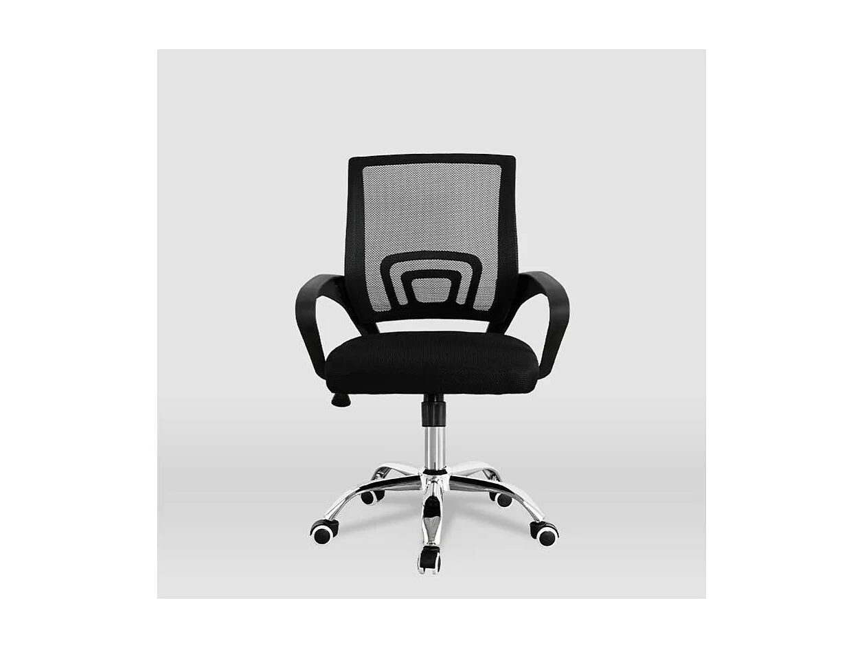 Silla despacho giratoria Martina tapizada en tejido transpirable negro, 88/98cm(alto) 57cm