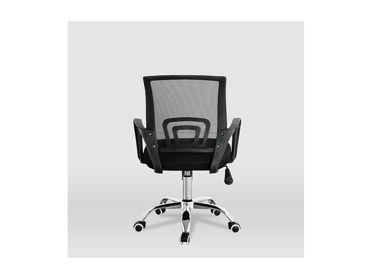 Silla despacho giratoria Martina tapizada en tejido transpirable negro, 88/98cm(alto) 57cm