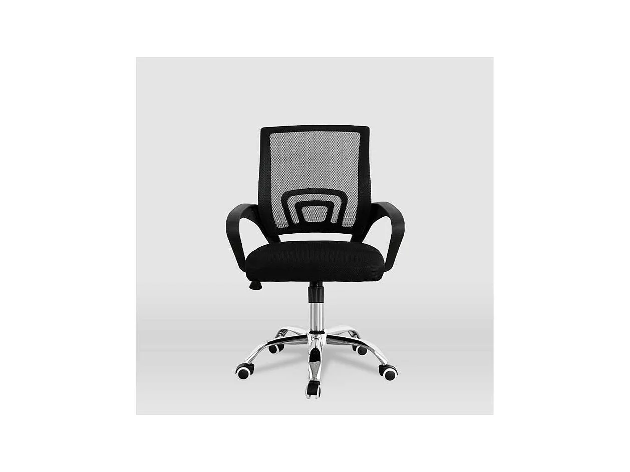 Silla despacho giratoria Martina tapizada en tejido transpirable negro, 88/98cm(alto) 57cm