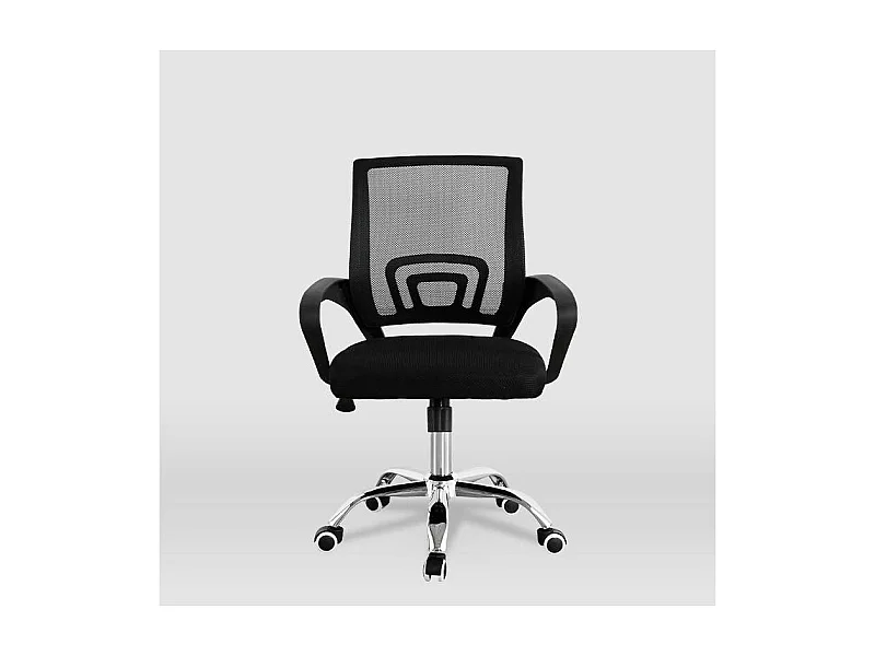 Silla despacho giratoria Martina tapizada en tejido transpirable negro, 88/98cm(alto) 57cm