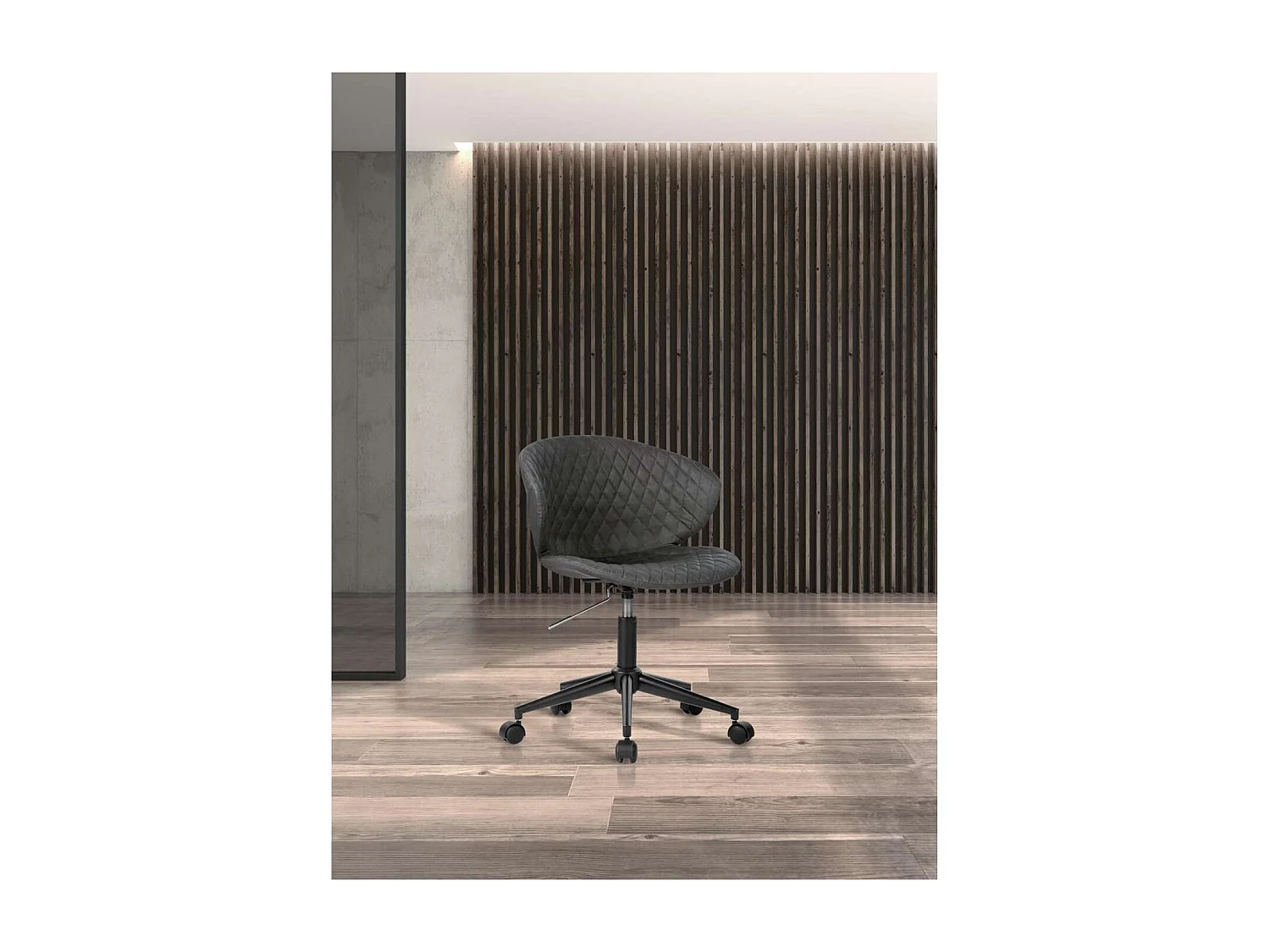 Silla despacho giratoria elevable acabado gris oscuro, 60m(ancho) 73/82cm(altura) 54cm(fon