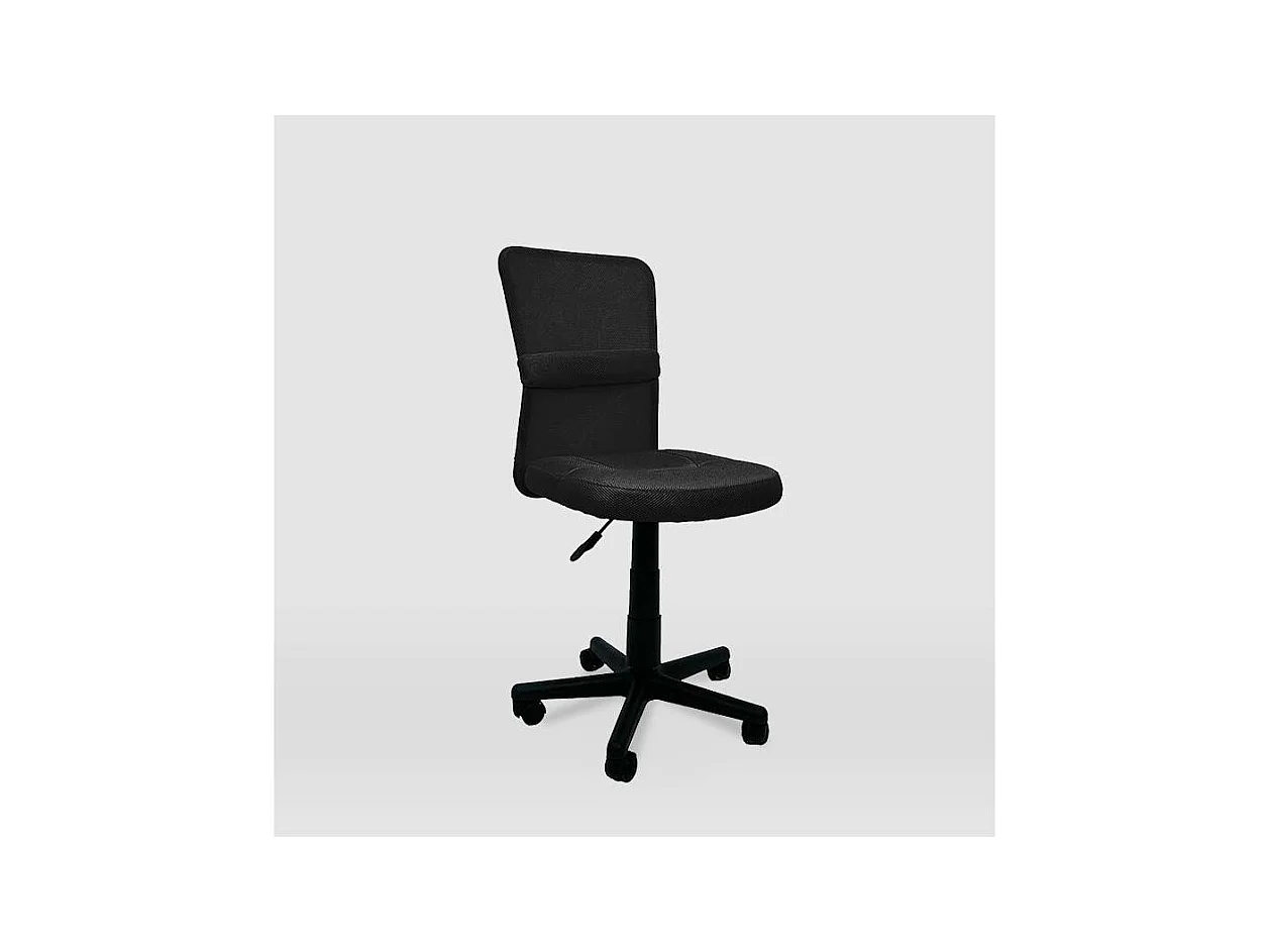 Silla de oficina Alba acabado negro. Alto: 83.5-95.5cm Ancho: 55cm Fondo: 55cm.