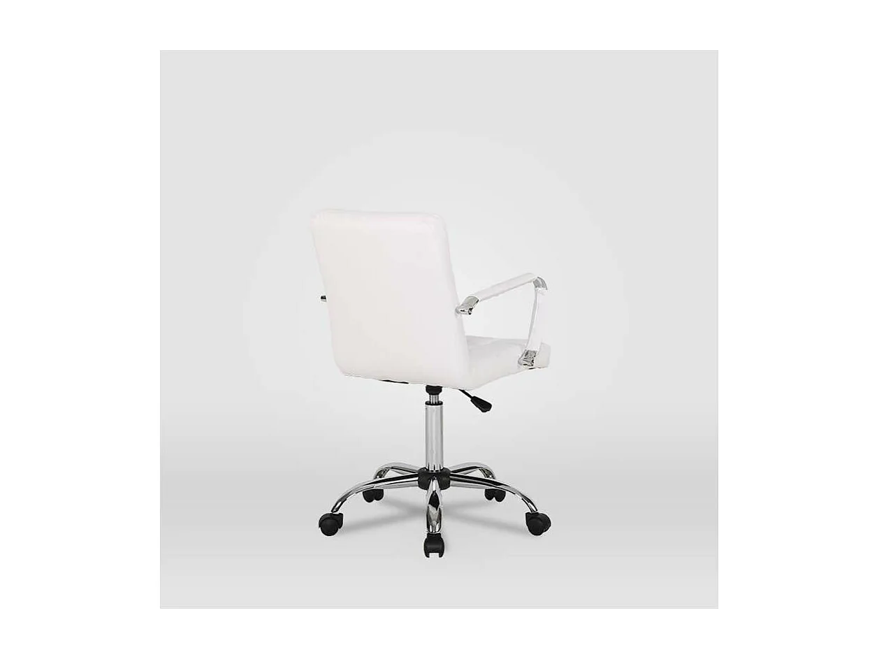 Silla de oficina Isabella en blanco. Alto: 89-104, Ancho: 51, Fondo: 49.